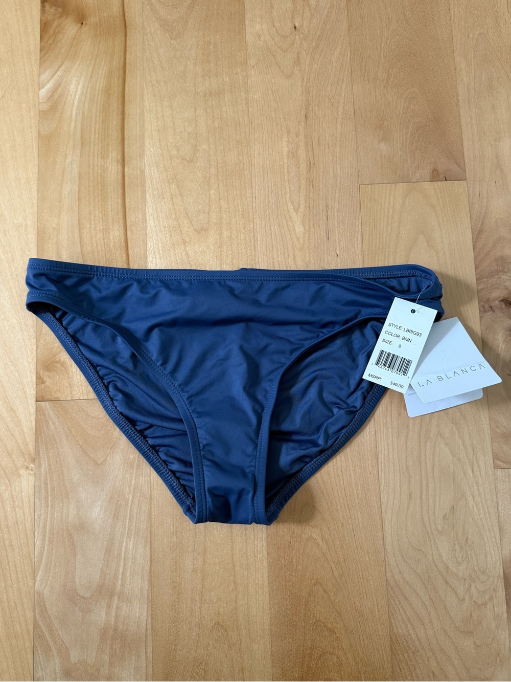 La Blanca Island Goddess Hipster Bikini Bottom 8 Blue NWT